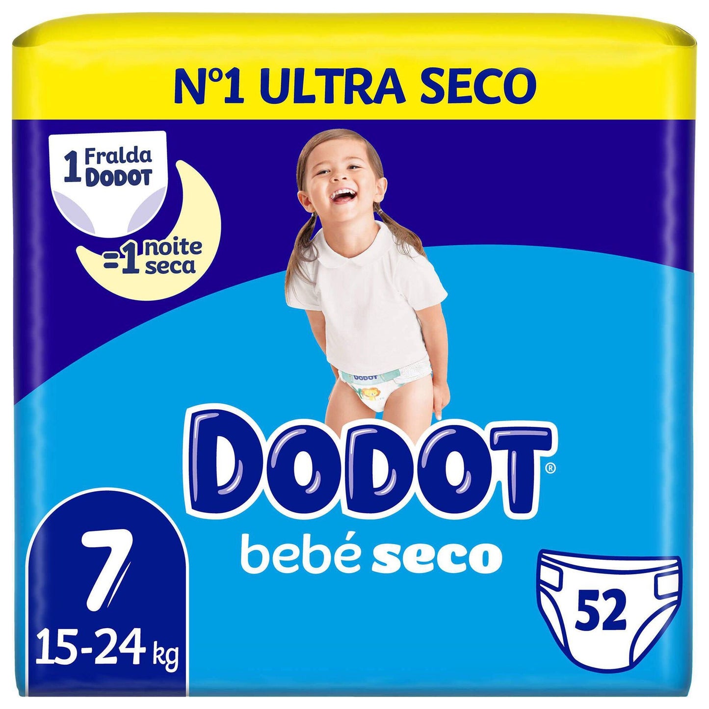 Dodot Dry Baby Diapers T7 15+ kg – 60 Units | Maximum Dryness for Bigger Kids