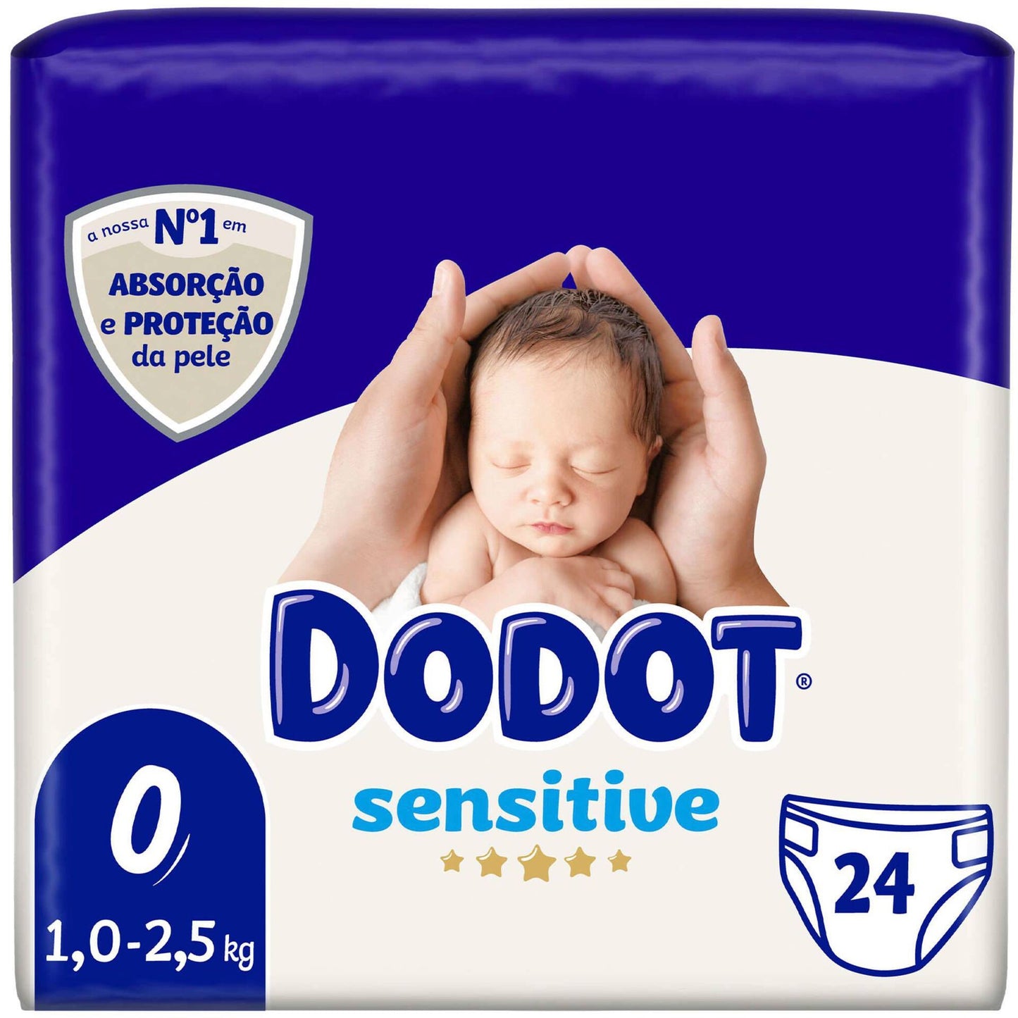 Dodot Sensitive Diapers T0 0–3 kg – 24 Units | Gentle First Protection for Newborns