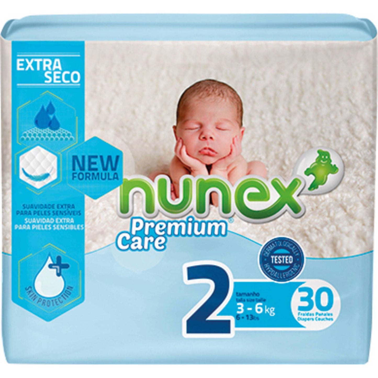 Nunex Premium Care Diapers T2 3–6 kg Eco | Gentle, Eco-Friendly Protection for Newborns
