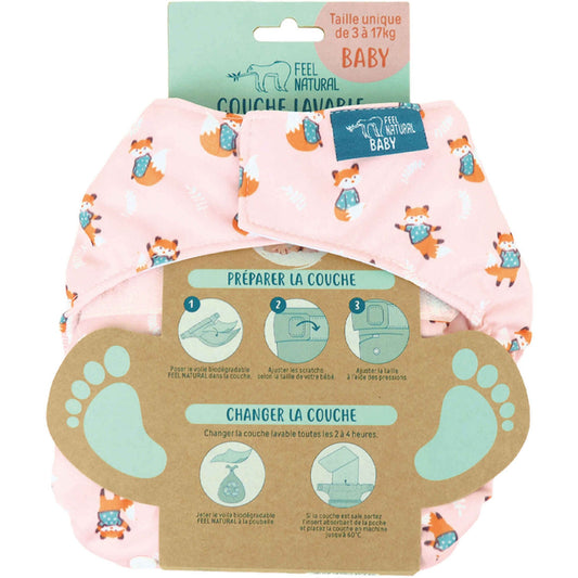 Washable and Reusable Diaper Feel Natural 1 Unit