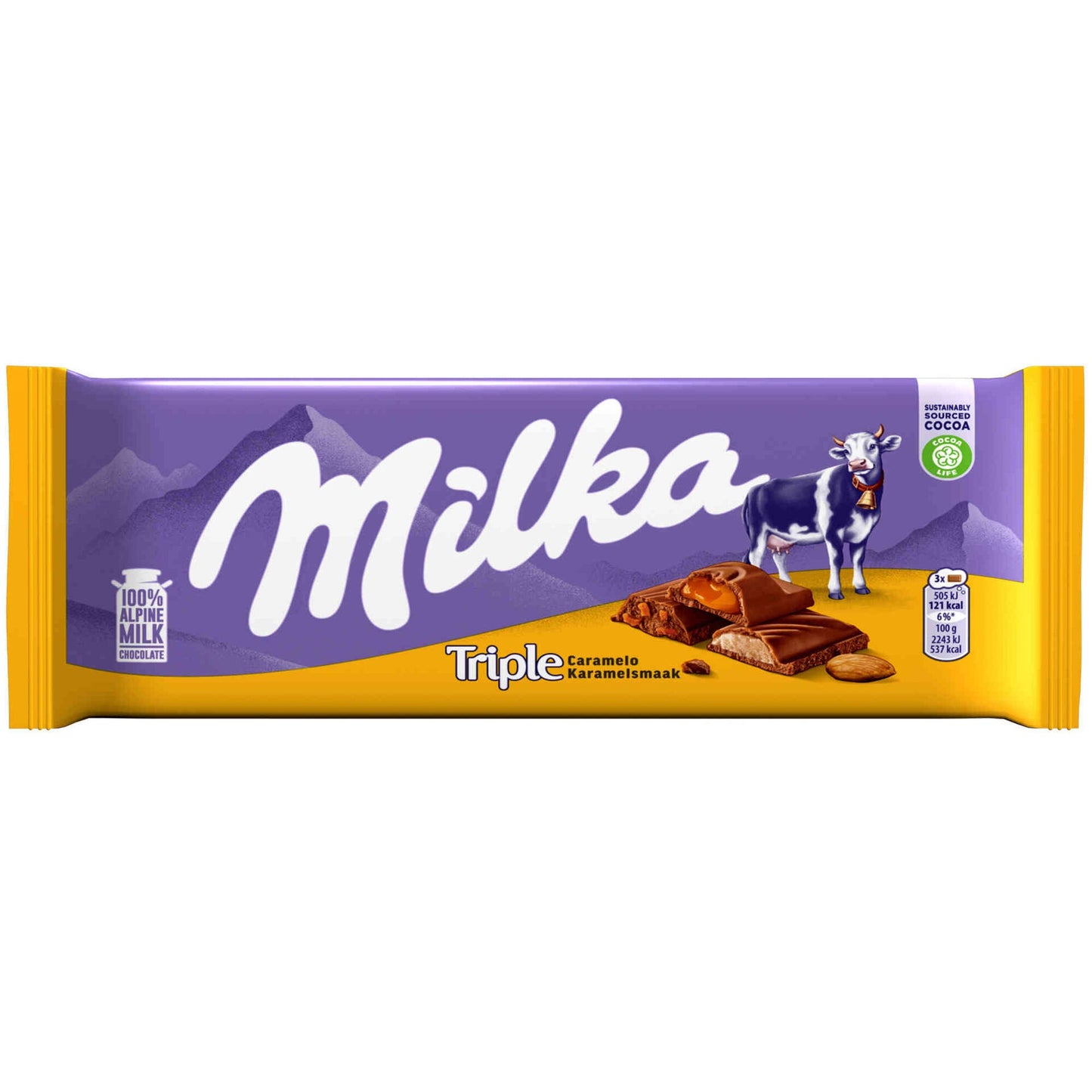 Milka Triple Caramel Chocolate Tablet 90g