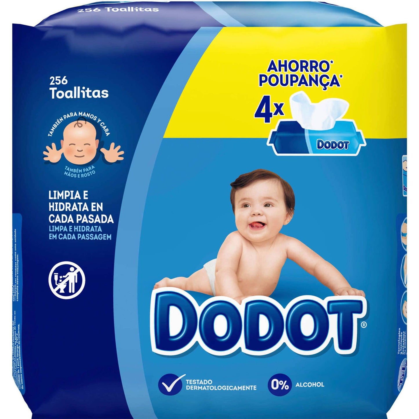 Blue Baby Wipes Dodot  4 x 64 units