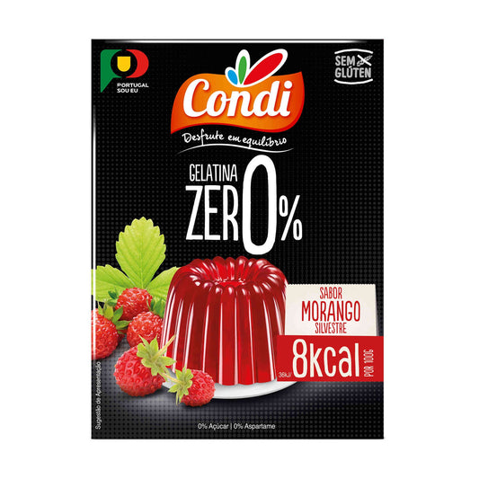 Zero% Wild Strawberry Powdered Gelatin Condition emb. 28 grams