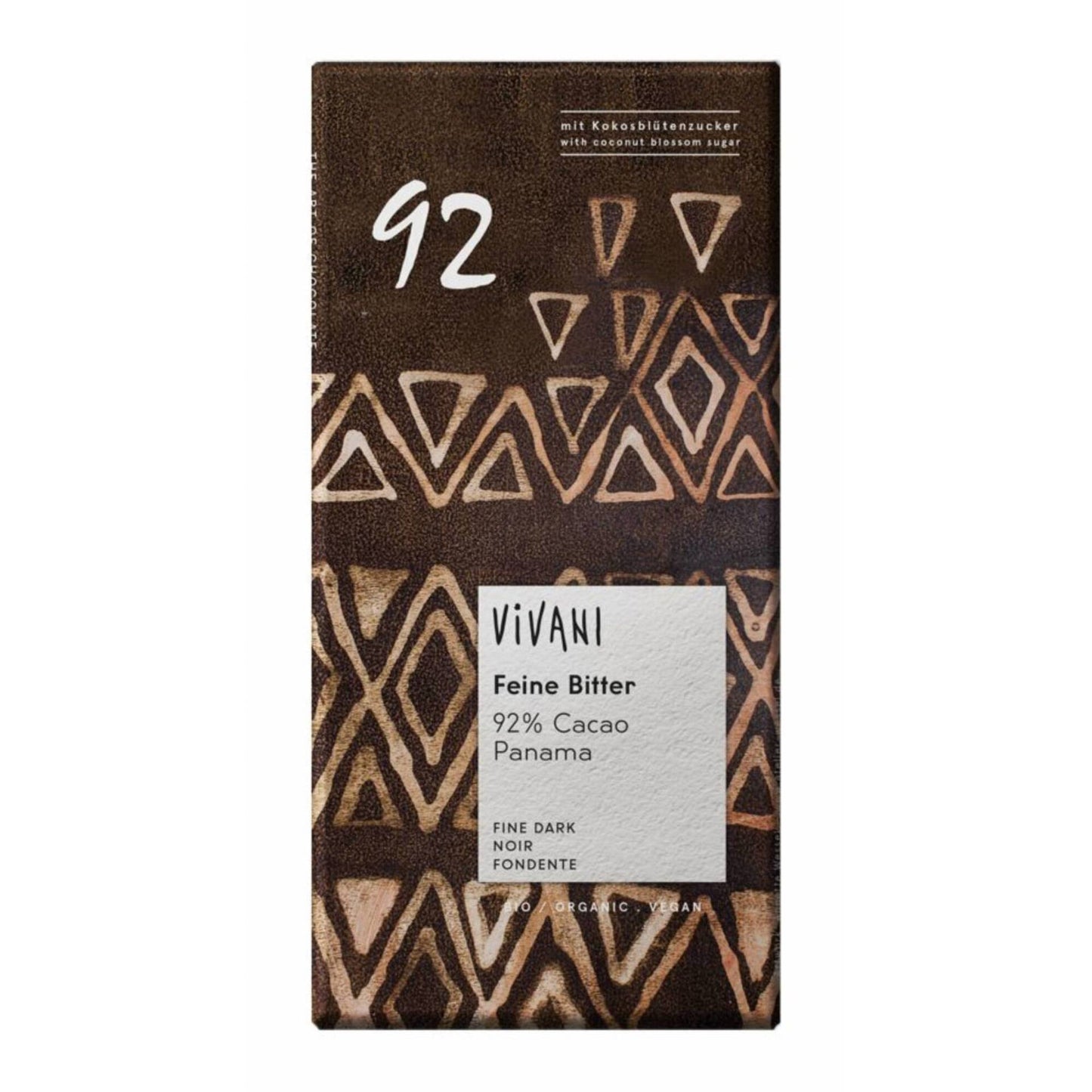 Vivani Cocoa Chocolate 92% Coconut 80g