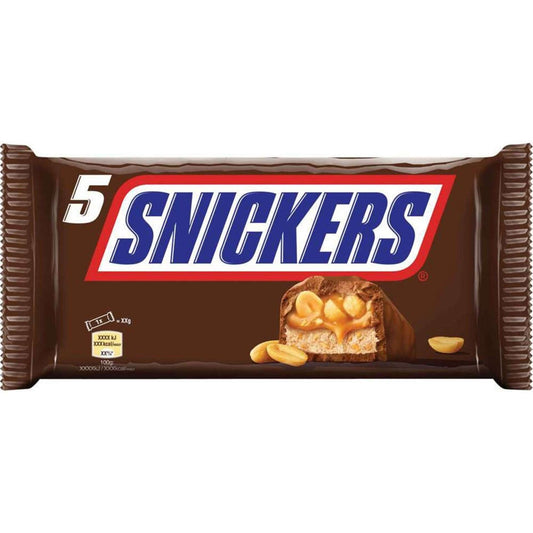 Chocolate Snack with Peanuts and Caramel Snickers 5 x 50 gr