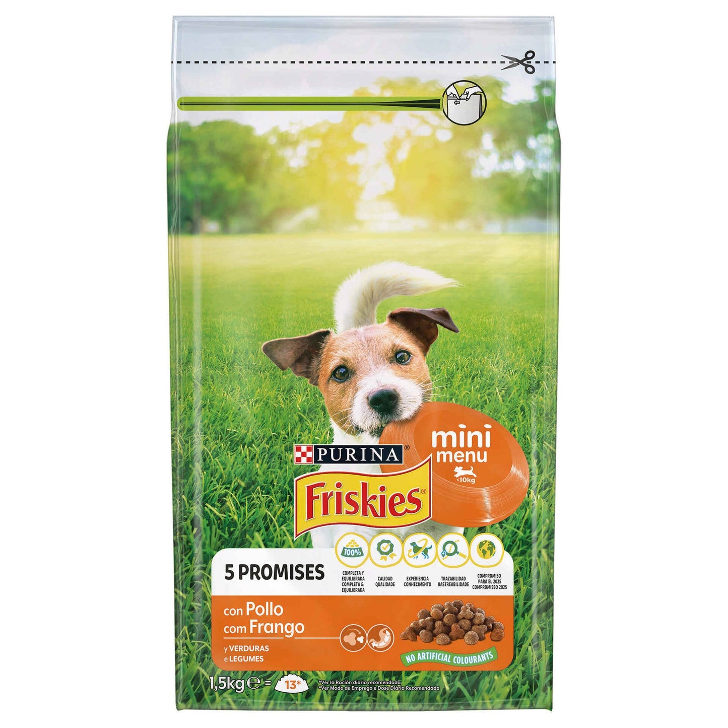 Pienso para Perros Adultos Mini Menú VitaFit Pollo Purina Friskies 1,5kg