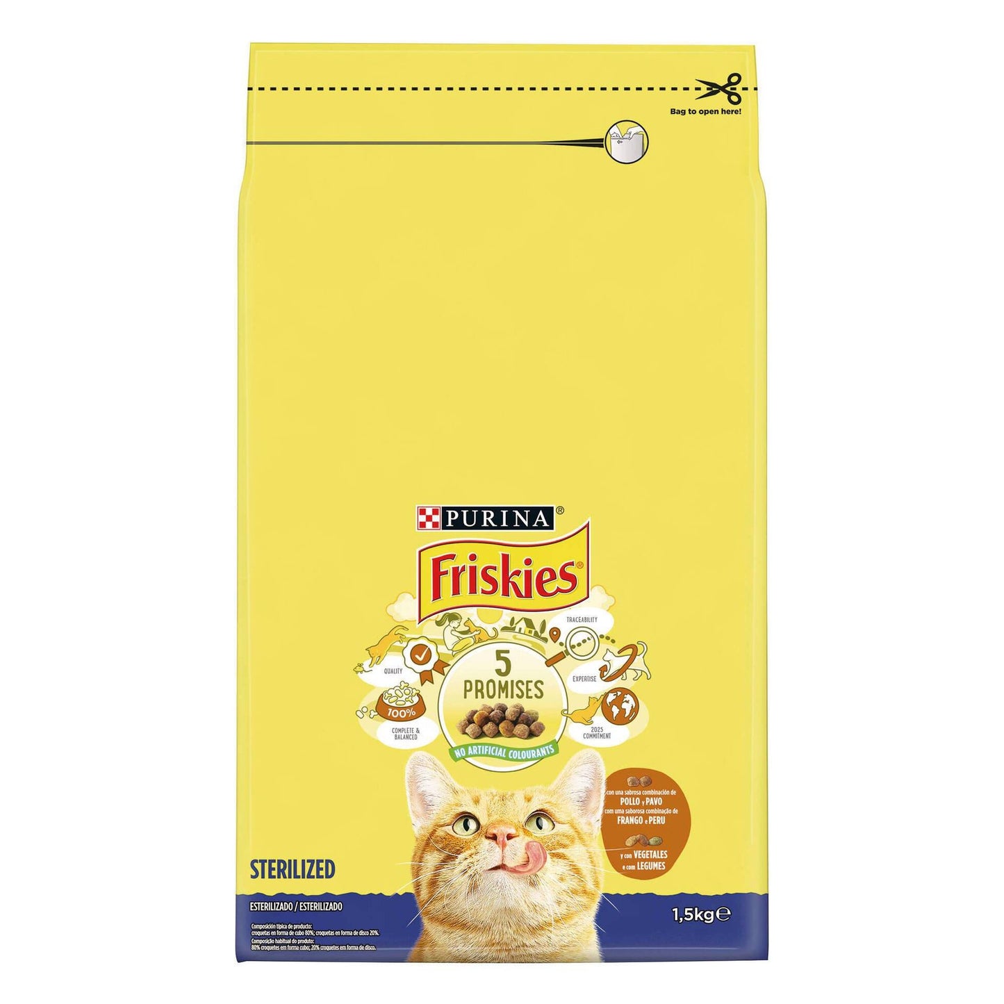 Turkey and Vegetable Sterilized Adult Cat Food Purina Friskies 1.5 kg