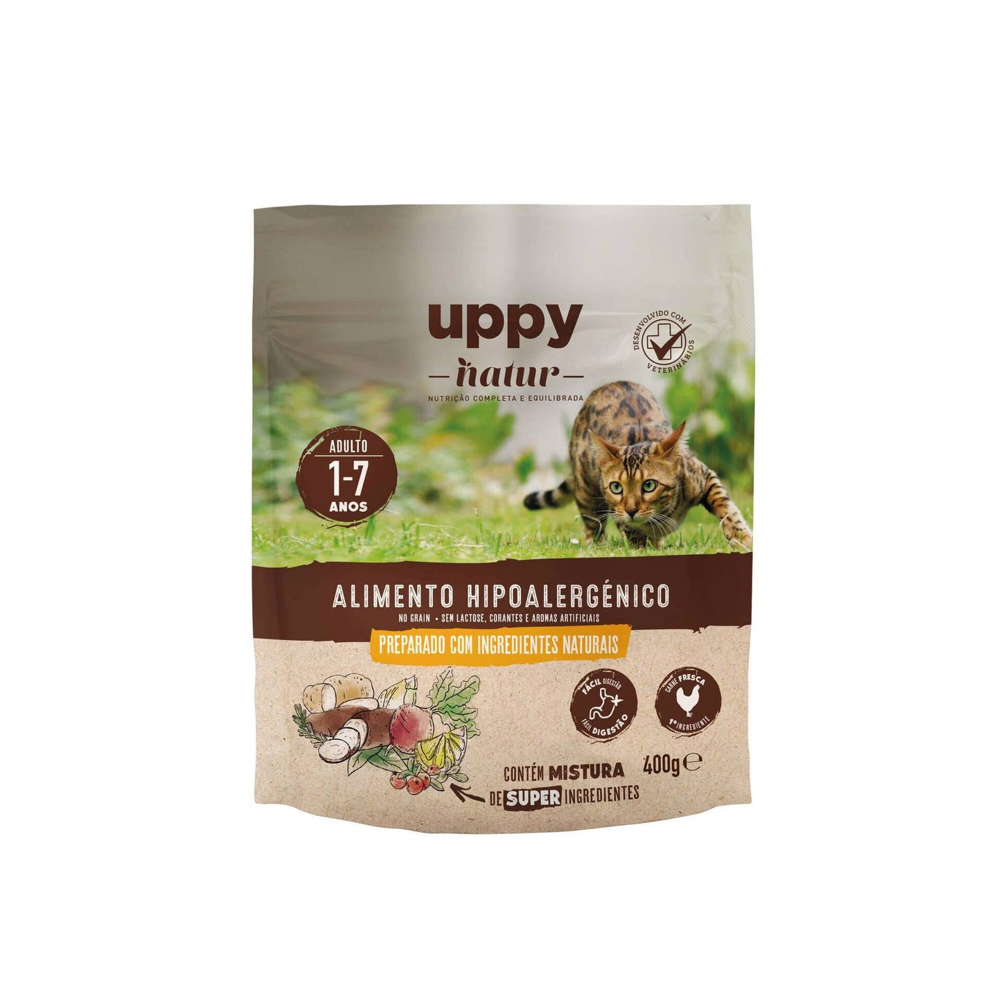 Natural Adult Cat Food Grain Free Chicken Uppy Nature 400g
