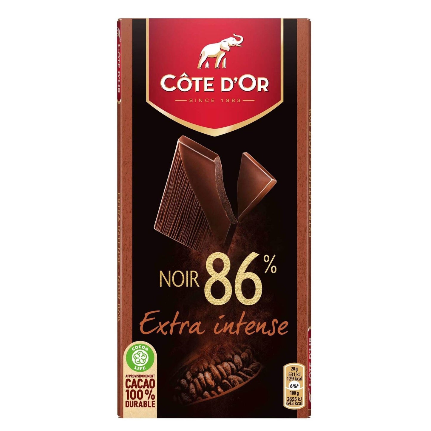 Côte D'Or dark chocolate 86 percent cocoa 100g Belgian tablet Chocolate Tablets and Slabs