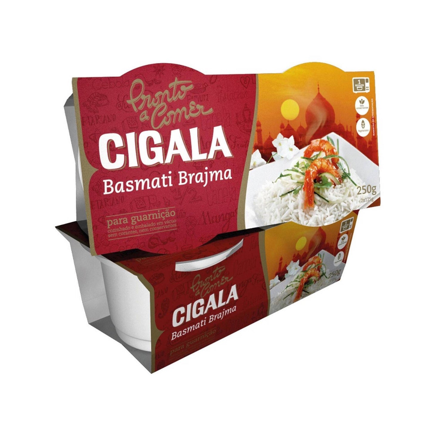 Cigala Brajma Basmati Ready to Eat Rice 2x125g microwave basmati rice gluten free rice quick meals pantry essentials