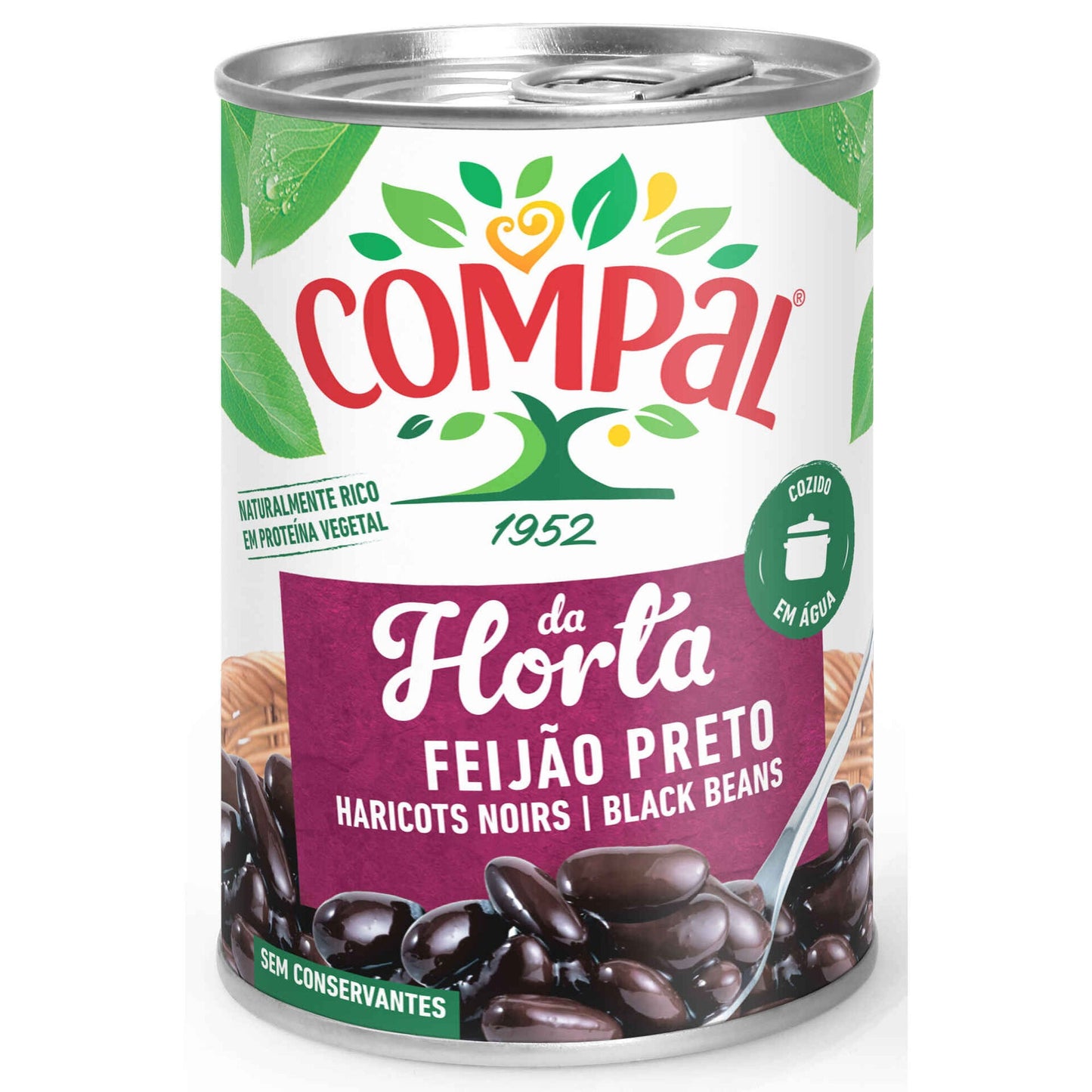 Compal da Horta black beans Feijão Preto cooked 410g canned legumes premium pantry beans and chickpeas