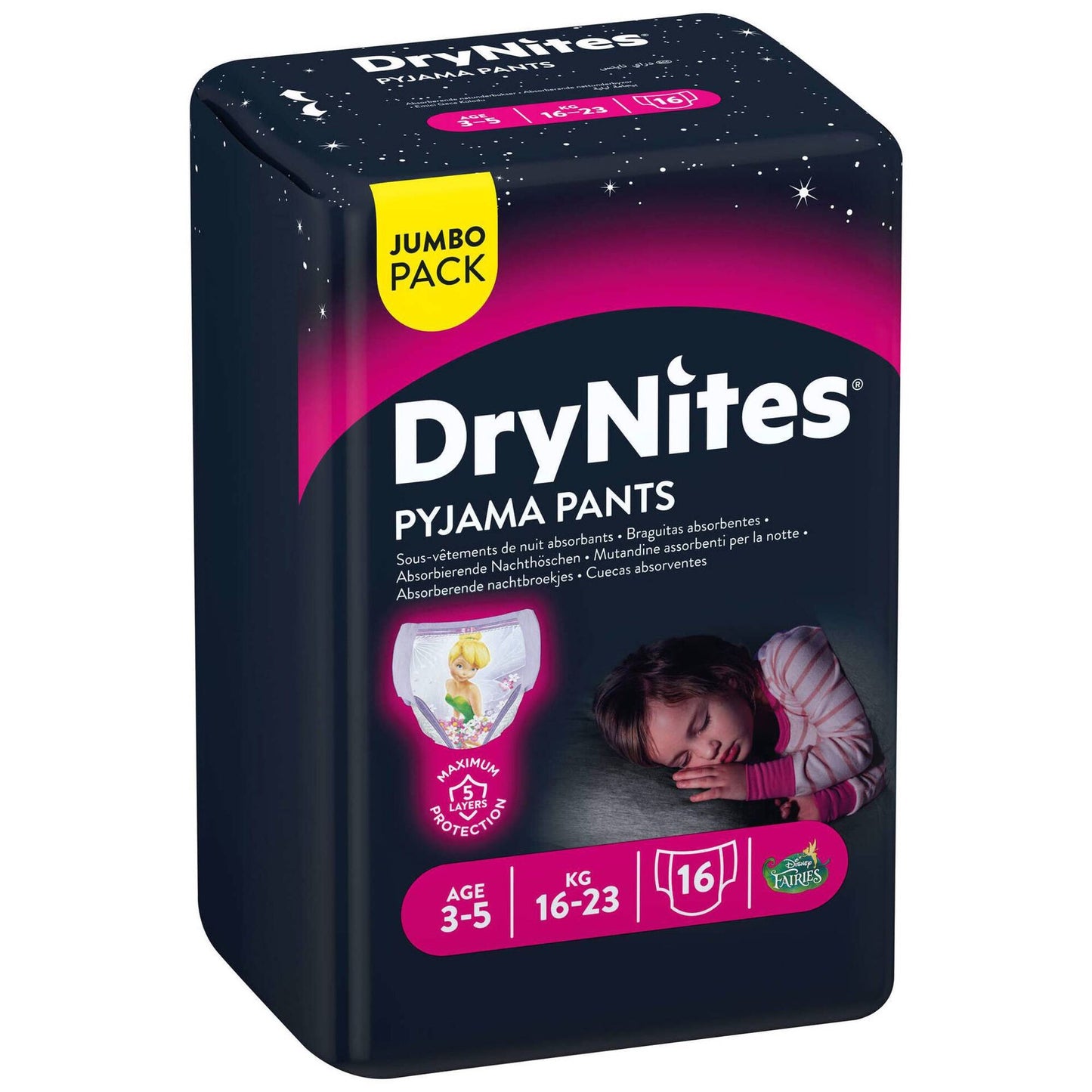 DryNites girls 30–48 kg 8–13 years Huggies 13 pack overnight bedwetting pants protection