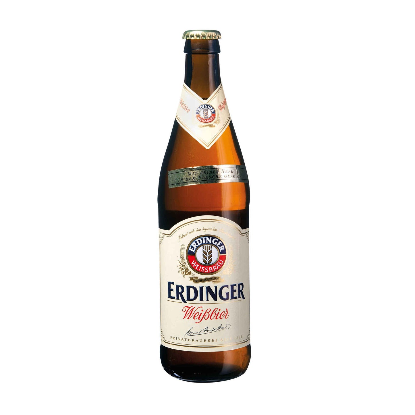 Erdinger Weissbier 500ml 5.3 percent ABV German wheat beer glass bottle Bavarian beer Beer Craft and Premium