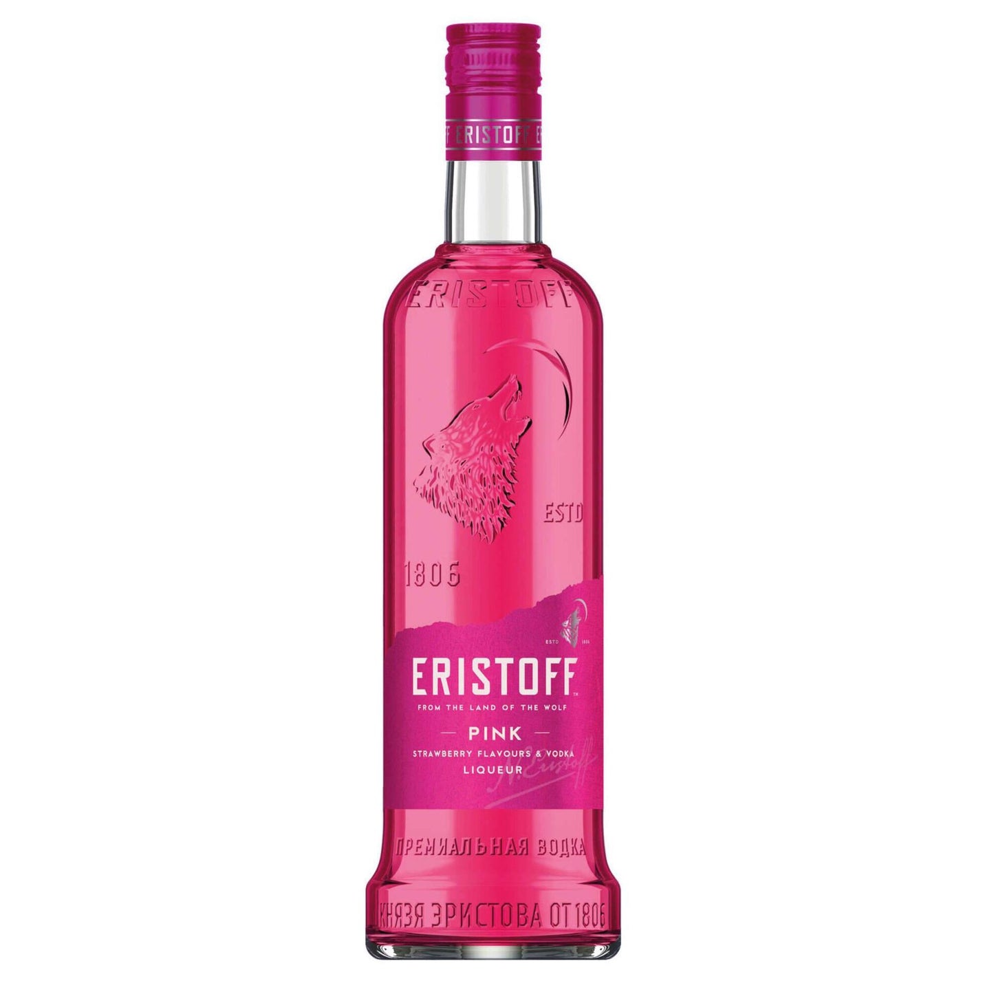 Eristoff Pink Spirit Drink 700ml 18% ABV fruity pink spirit drink for cocktails, lemonade and refreshing mixed drinks