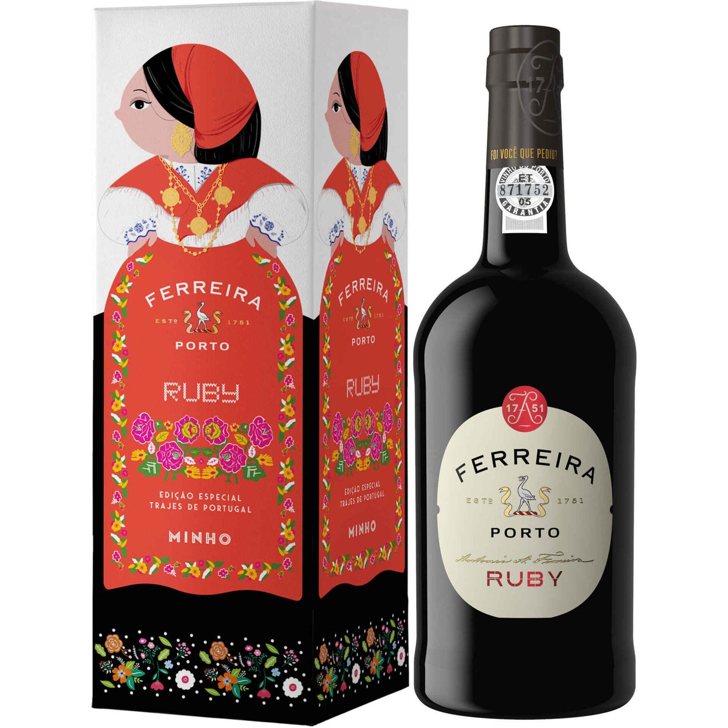 Ferreira ruby porto wine 750ml 19.5% ABV Portuguese port wine fruity rich dessert wine classic ruby port Port Wine Beer Spirits and Wine