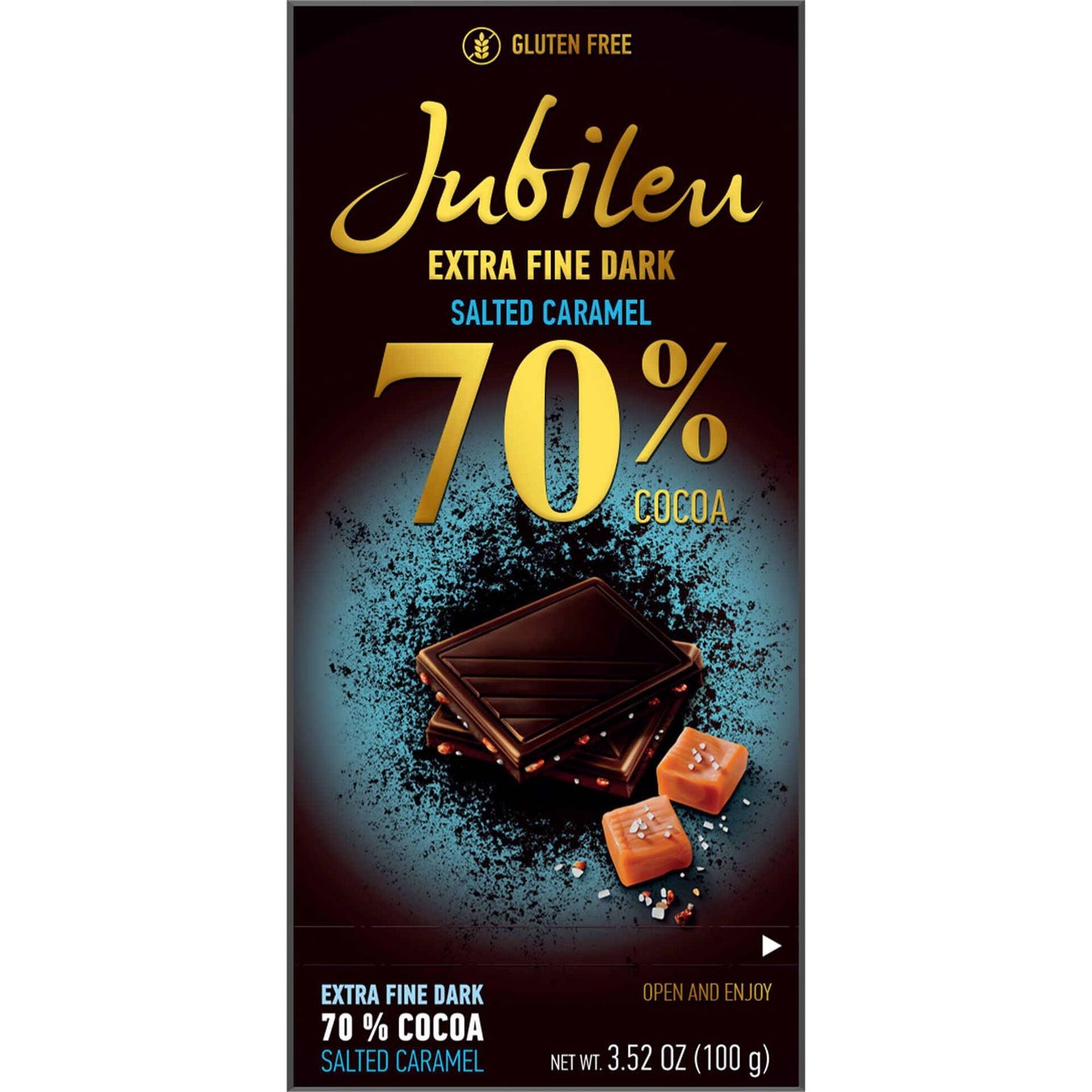 Jubilee Gluten-Free Dark Chocolate with Sea Salt 70% 100g premium dark chocolate tablet salted cocoa festive gift collection