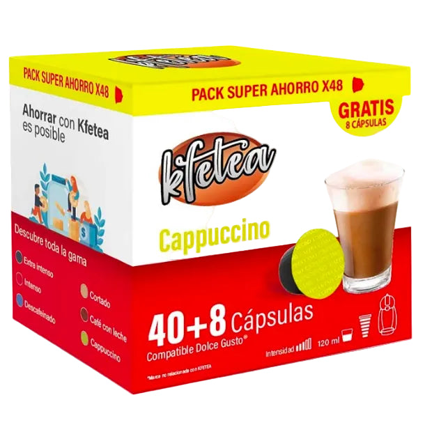 Kfetea Cappuccino Dolce Gusto capsules 48 pack creamy cappuccino coffee pods compatible coffee capsules and pods