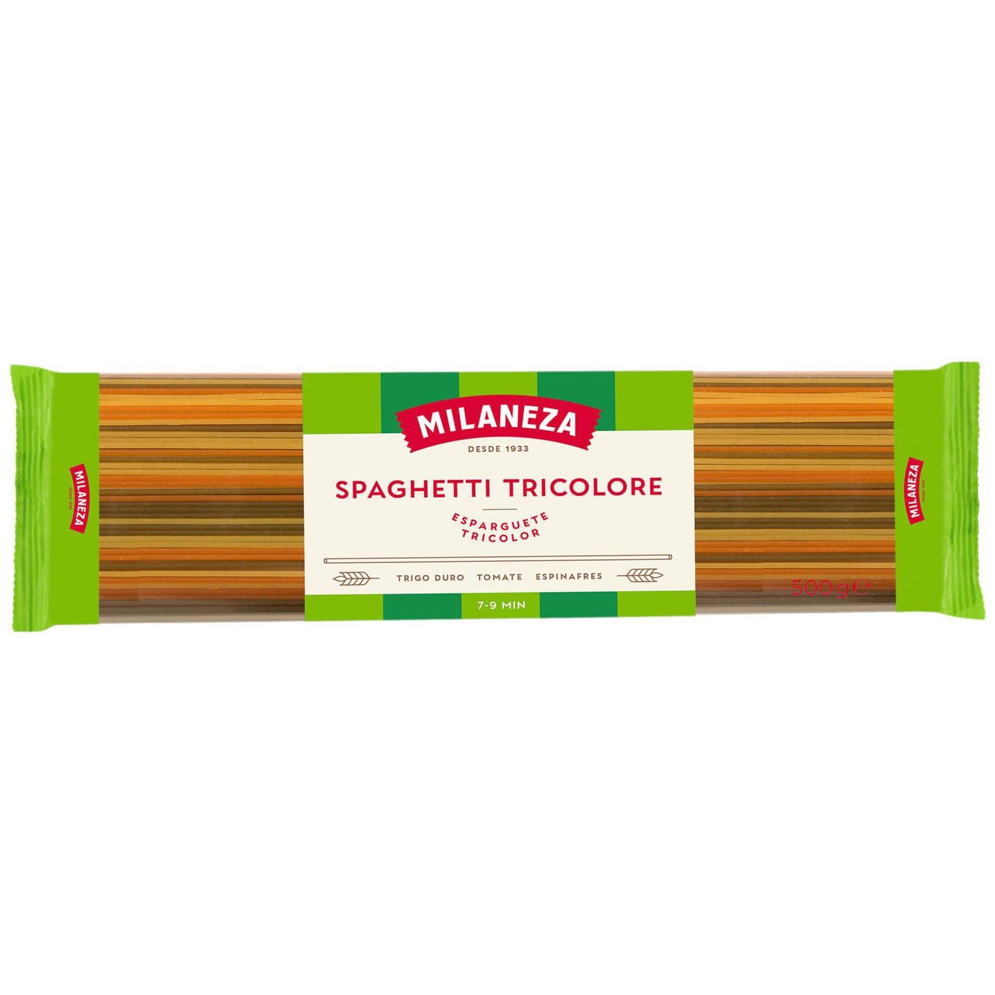 Milaneza tricolor spaghetti pasta 500g durum wheat spinach tomato colourful spaghetti family pantry pasta