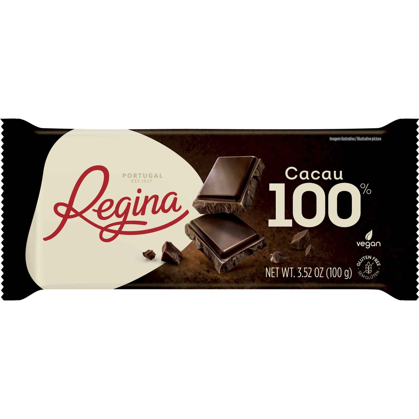 Regina 100 percent cocoa dark chocolate tablet 100g gluten free slab Chocolate Tablets and Slabs
