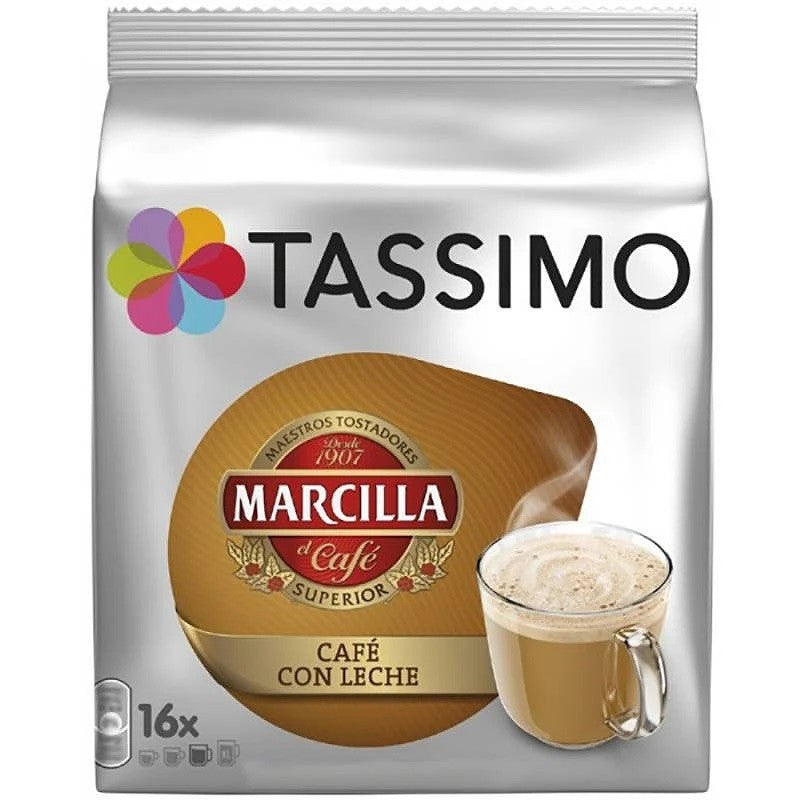Tassimo Marcilla Café con Leche coffee pods 16 pack milk coffee capsules Tassimo machine