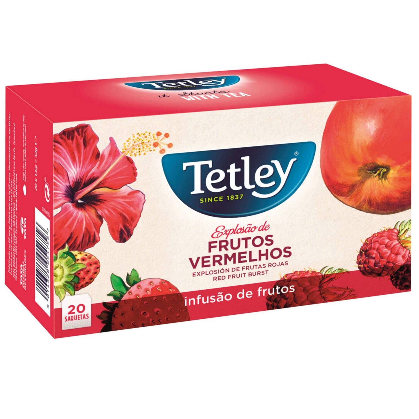 Tetley red berry fruit infusion tea bags 20 pack premium fruit tea