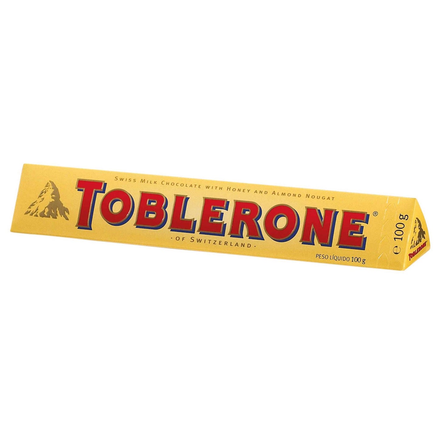 Toblerone milk chocolate with honey and almond nougat 100g triangular chocolate bar Chocolate and Snack Bars and Nougat