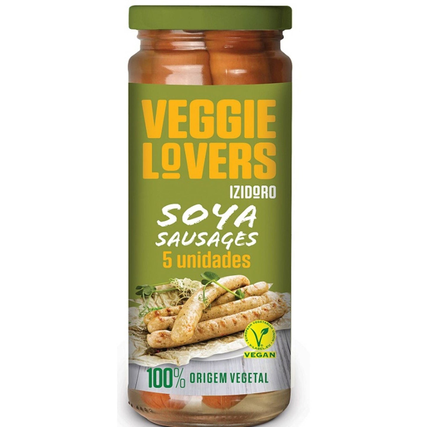 Veggie Lovers soy sausages in glass jar 5 pack 400g plant based preserved sausages vegetarian pantry food