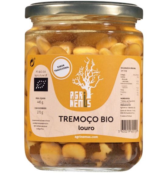 agrinemus organic lupins with bay leaf 270g premium mediterranean lupin snack jar portuguese tremoco