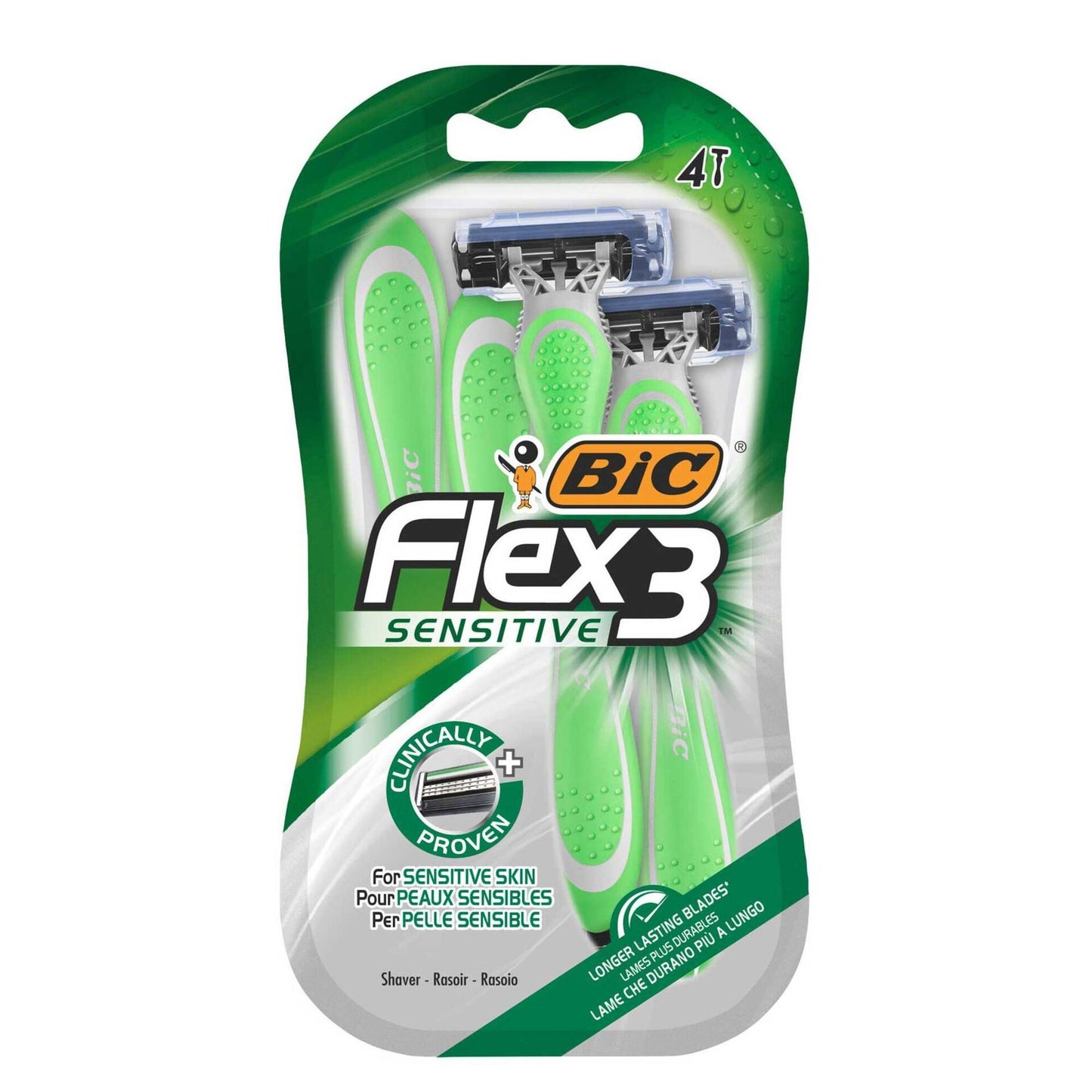 bic flex3 disposable blades pack of 4 triple blade razors flexible shaving grooming personal care