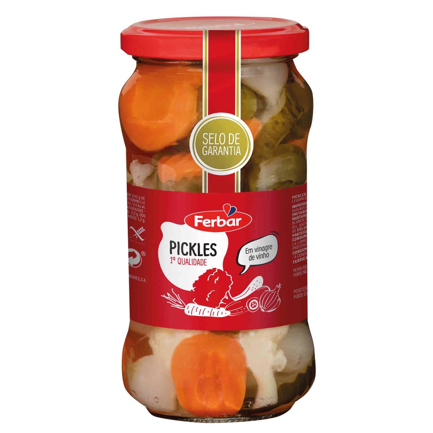 ferbar crunchy mixed pickles 345g gluten free british deli pickles ploughmans lunch sandwich jar