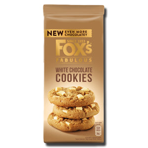 foxs fabulous white chocolate cookies 180g chunky creamy white chocolate biscuits british snack