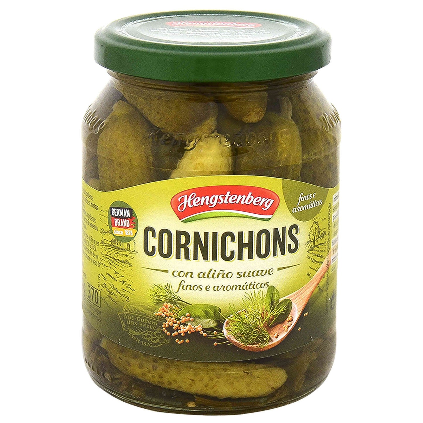 hengstenberg cornichons small cucumbers 330g premium pickled gherkins crunchy european deli jar
