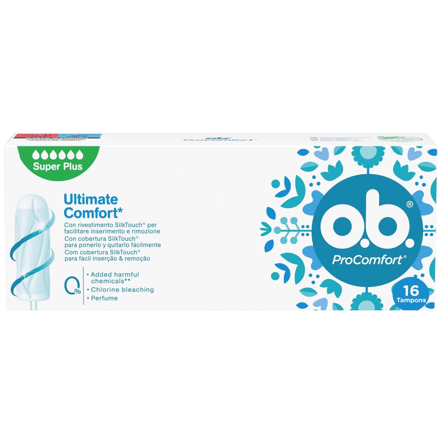 ob procomfort super plus digital tampons pack of 16 feminine hygiene intimate care womens essentials