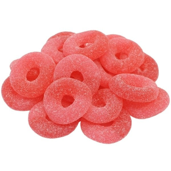 strawberry rings gummies by weight – sugar coated strawberry jelly sweets pick n mix candy