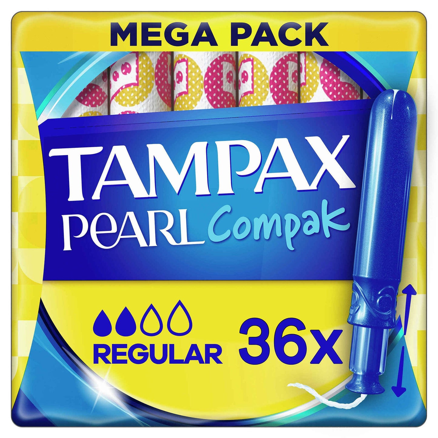 tampax pearl compak regular tampons with applicator pack of 36 feminine hygiene intimate care
