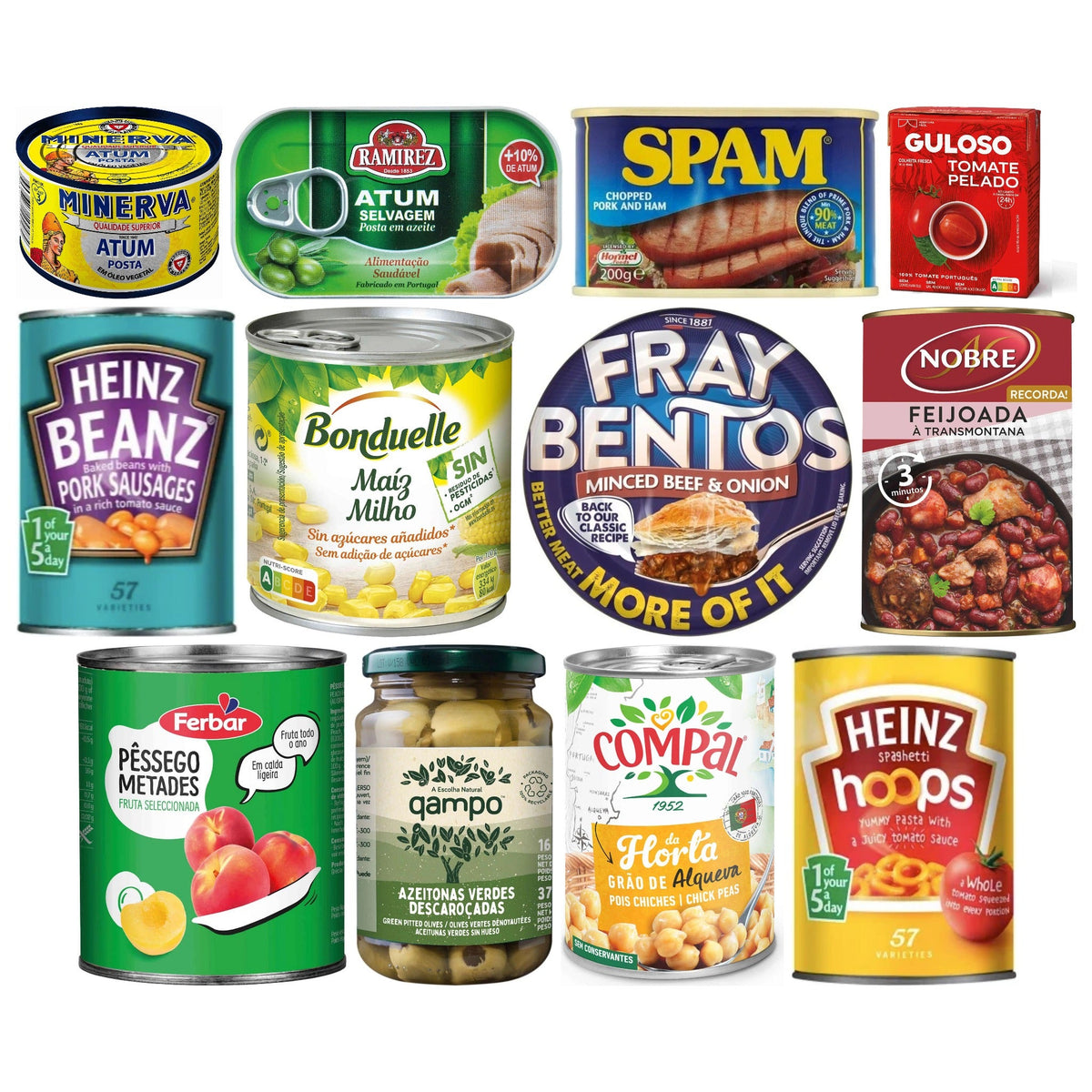 Tinned tuna, Spam, tomatoes, beans, sweetcorn, olives and ready meals at Yum Biltong