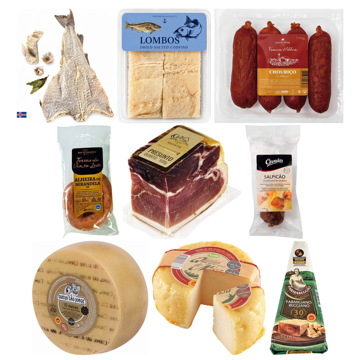 Bacalhau, chouriço, alheira, presunto and Portuguese cheeses at Yum Biltong