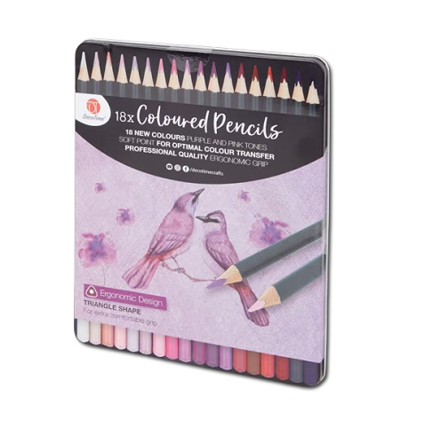 Colored Drawing Pencils 18 Set Brown, Red, and Yellow tones