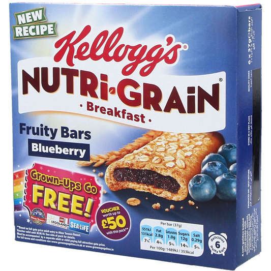 Kellogg`s Nutri-Grain Blueberry Cereal Bar 6 x 37 g