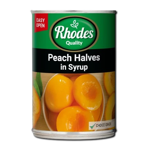 Pach Halves in Syrup 410g Rhodes