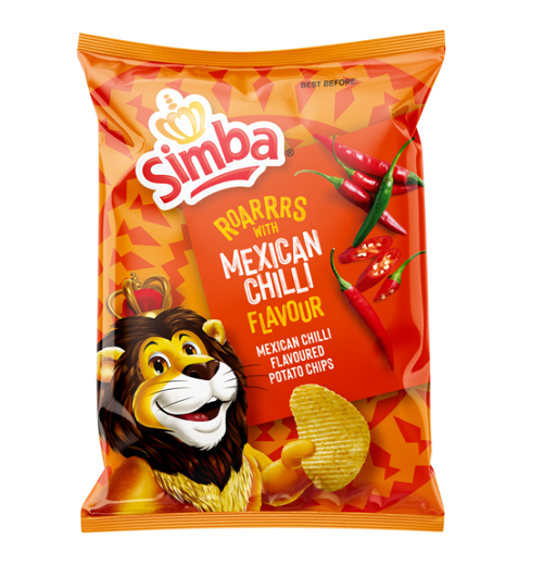 Simba Mexican Chilli Flavoured Potato Chips 120g  BB.23.04.2024