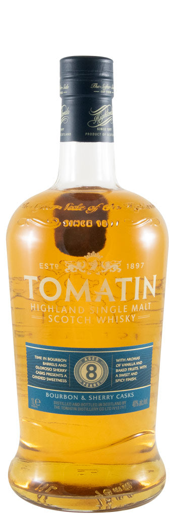 Tomatin 8 Year Old Bourbon & Sherry Casks Single Malt Scotch Whisky 1L 40% ABV