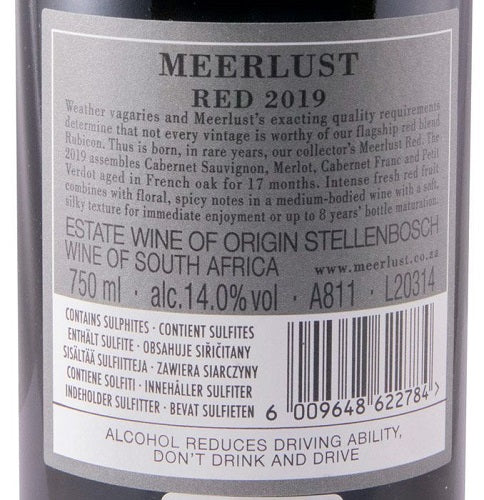 Meerlust Red, Cabernet Sauvignon Merlot South Africa