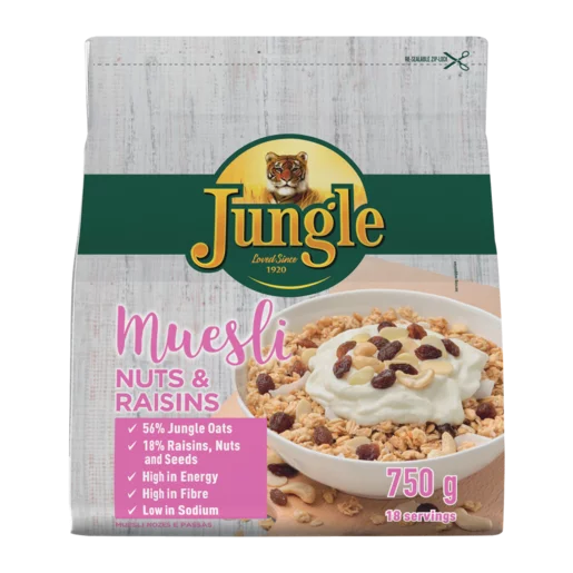 Jungle Energy Crunch Nuts & Raisins Muesli 750g