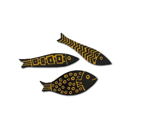 Hand Made 3 Fish Wooden Magnets