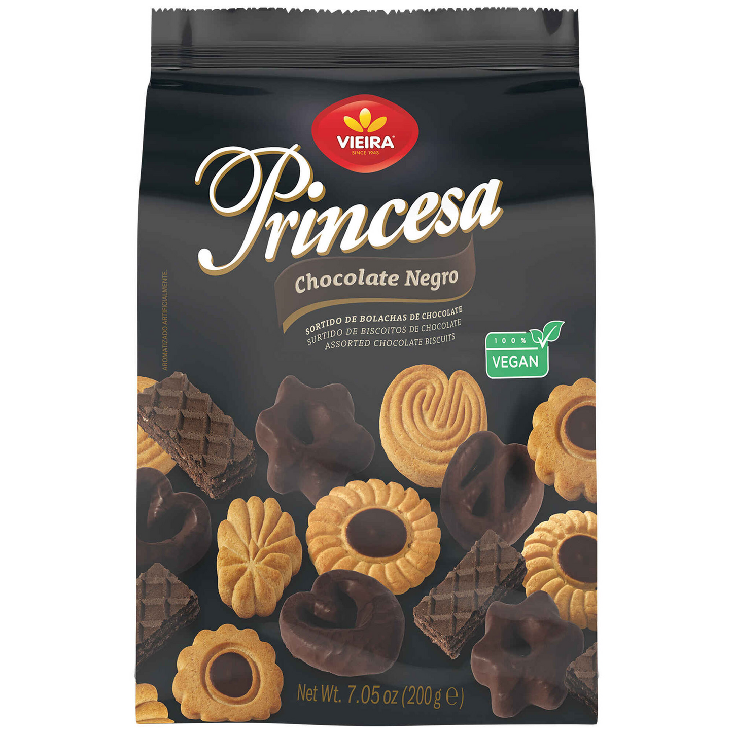 Assorted Dark Chocolate Cookies Vieira 200g