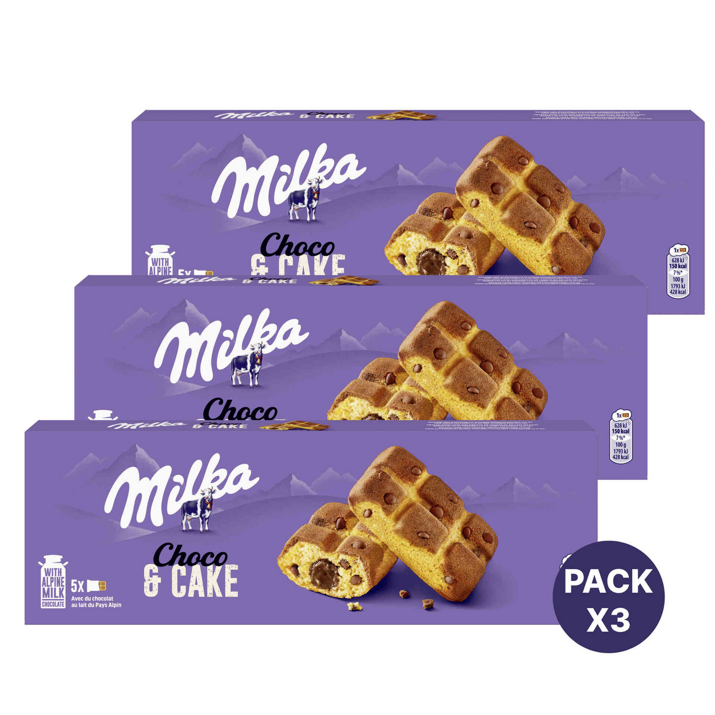 Cake and Choc Milka  3x175g Family Pack Bulk