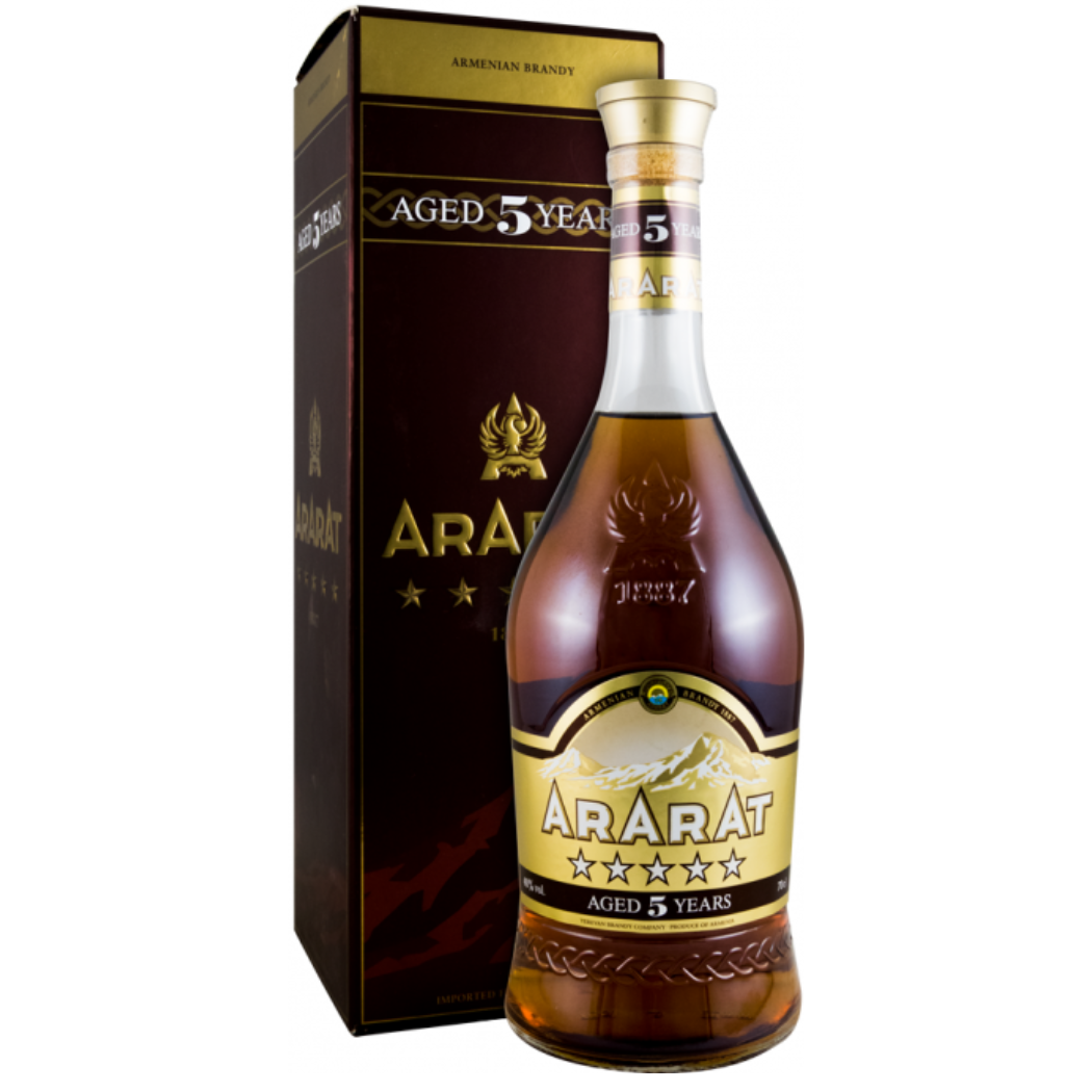 ARARAT 5 Years Old Brandy 700ml 40% ABV Armenian aged brandy with peach plum vanilla caramel and cinnamon notes