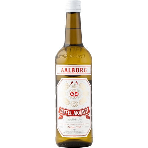 Aalborg Taffel akvavit 700ml 40 percent abv premium danish nordic spirit bottle