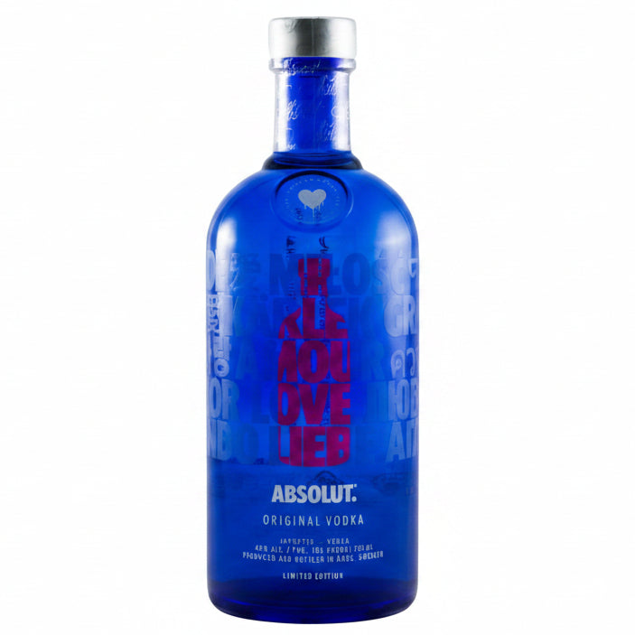 Absolut Love Limited Edition Vodka 700ml 40% ABV blue LOVE collectible bottle Swedish vodka